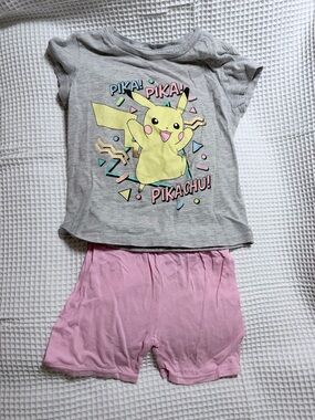 Pokemon Pikachu Girls Set Gray & Pink Size XS (6/6X)